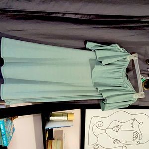 Off the shoulder mint green dress